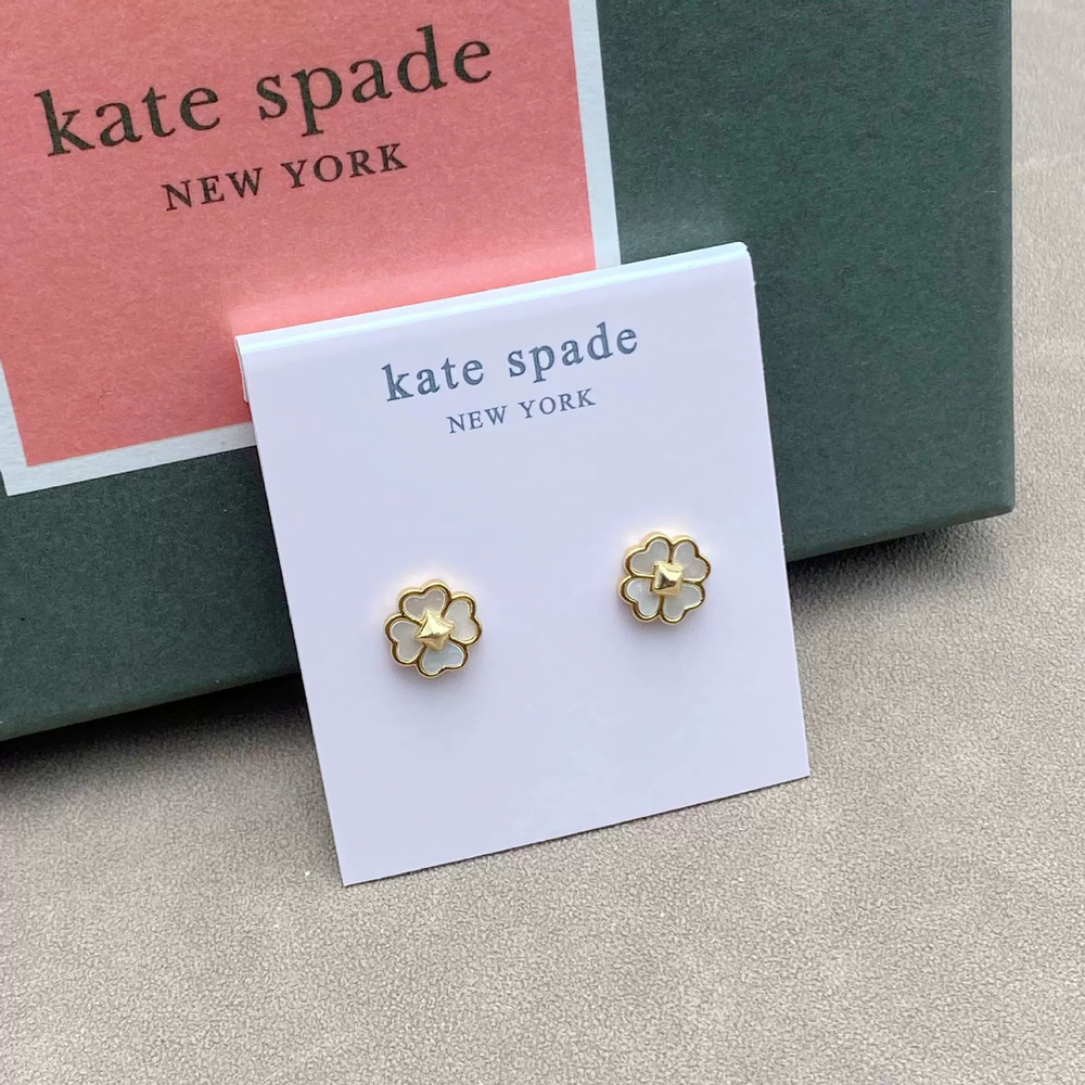 kate spade Enamel Clover Heart Flower Metal Earrings